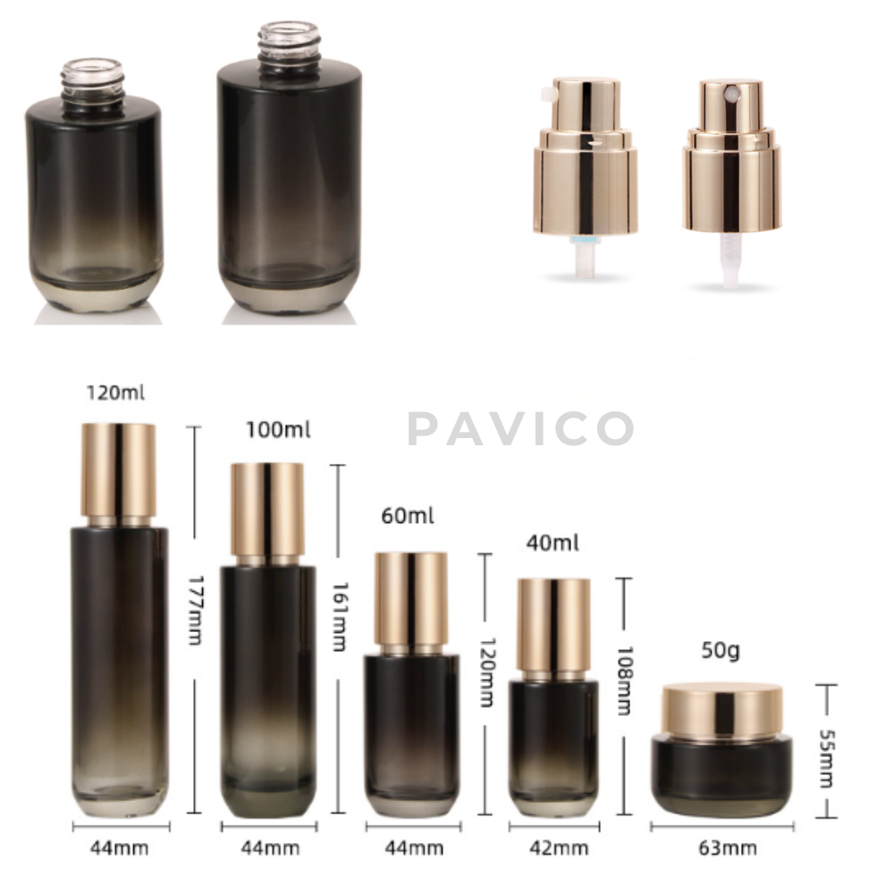 Bộ chai lọ hũ mỹ phẩm thủy tinh sang trọng