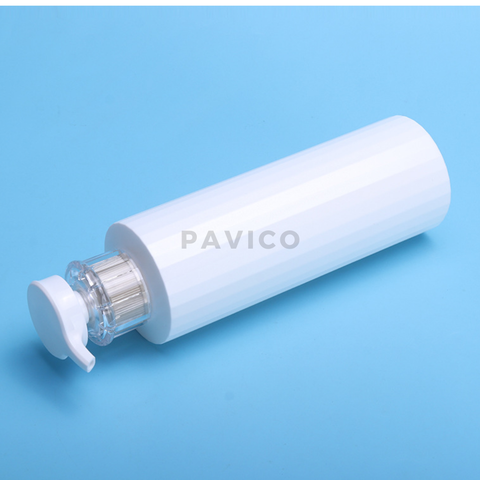 Chai HDPE trắng sứ kẻ dọc 500ml