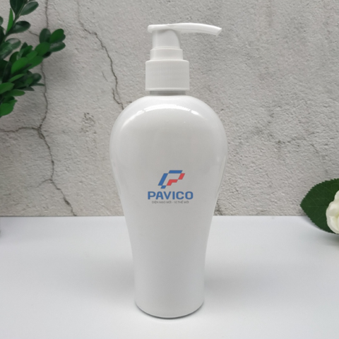 Chai PET 250ml trắng sữa dáng eo đựng sữa tắm