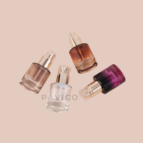 Chai thủy tinh vòi mạ crom vàng 30ml