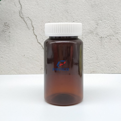 Lọ nhựa PET 200cc nâu dáng trụ đựng thuốc viên