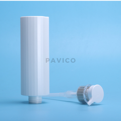 Chai HDPE trắng sứ kẻ dọc 500ml