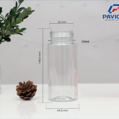 Chai PET 350ml trong suốt dáng trụ đựng đồ uống