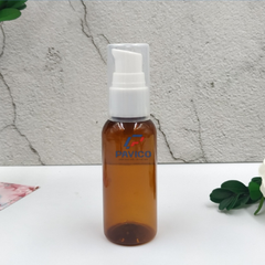 Chai PET 50ml nâu dáng trụ dầu gội thảo dược