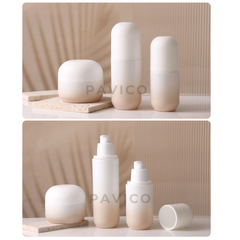 Set chai lọ mỹ phẩm thủy tinh dáng tròn