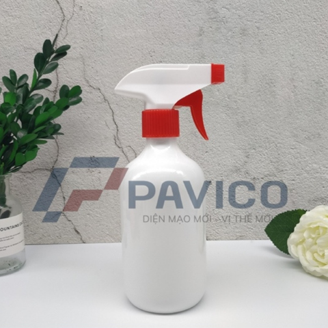 Chai PET 500ml trắng sữa dáng trụ đựng dầu gội