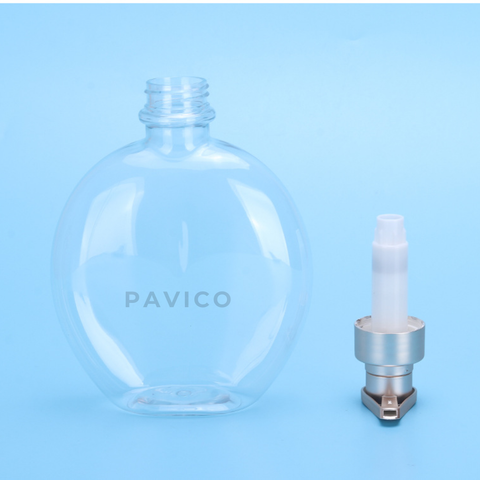 Chai PET trong dầu gội tròn dẹt 500ml