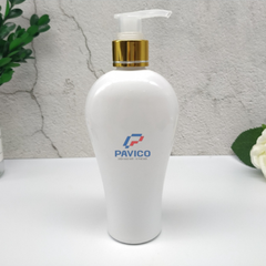 Chai PET 250ml trắng sữa dáng eo đựng sữa tắm