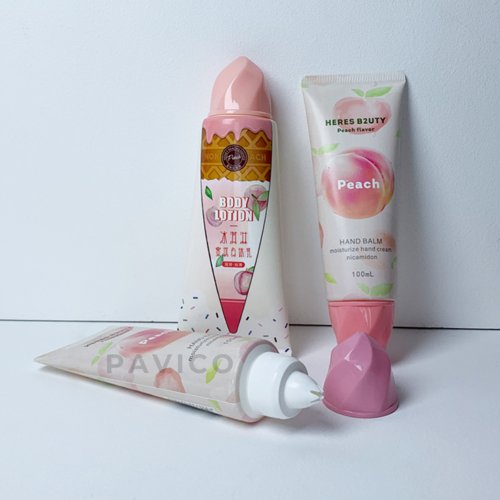 Tuýp mỹ phẩm nắp hình quả đào