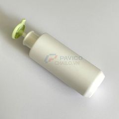 Chai trụ tròn 250ml 500ml đựng nước rửa tay trắng nắp xanh lá vòi nhấn
