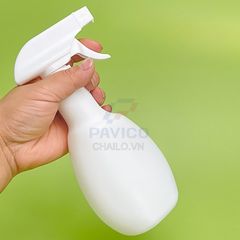 Bình xịt rửa tay dáng dẹt nhựa trắng vòi cò súng 300ml 500ml