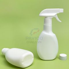 Bình xịt rửa tay dáng dẹt nhựa trắng vòi cò súng 300ml 500ml