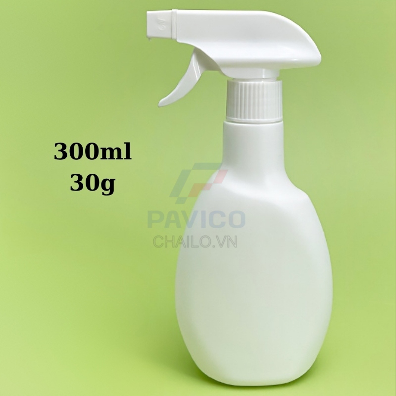 Bình xịt rửa tay dáng dẹt nhựa trắng vòi cò súng 300ml 500ml