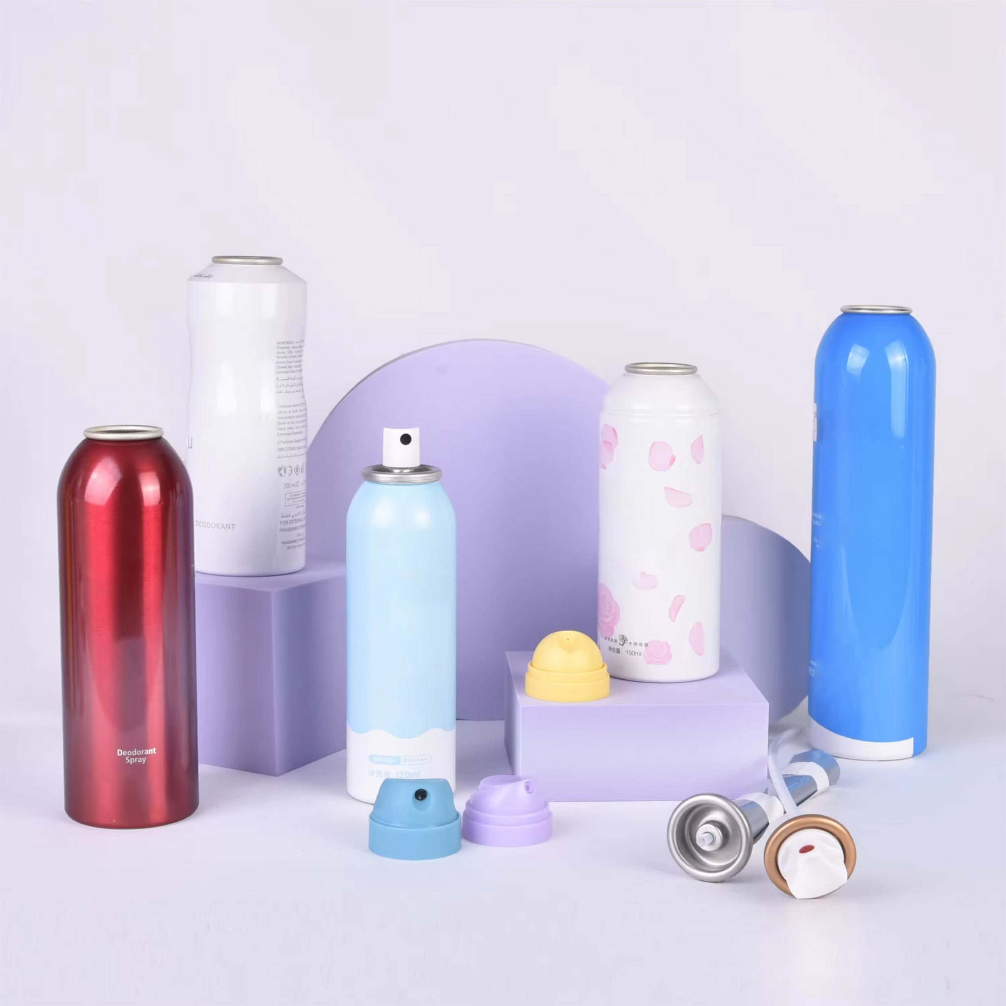 Chai nhôm đầu nắp xịt đa dạng thể tích