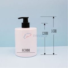 Bộ chai pet trắng trong 300ml 500ml vòi nhấn đen sữa tắm đầu bơm kem