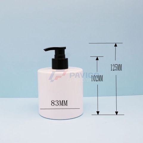Bộ chai pet trắng trong 300ml 500ml vòi nhấn đen sữa tắm đầu bơm kem