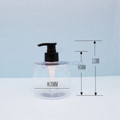 Bộ chai pet trắng trong 300ml 500ml vòi nhấn đen sữa tắm đầu bơm kem
