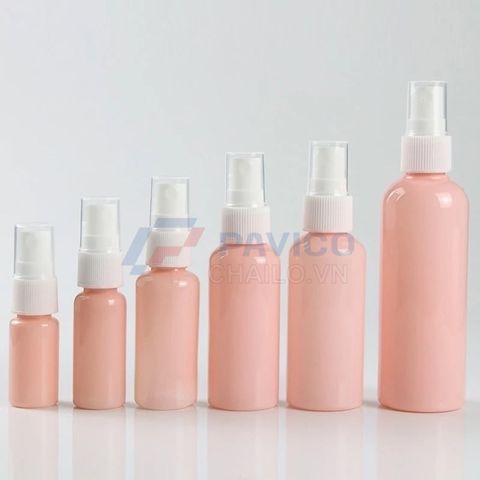 Bộ chai xịt PET hồng nhạt 10ml 100ml
