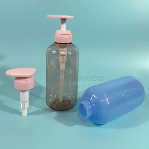 Chai đựng dầu gội sữa tắm 250ml 500ml nắp hồng pastel đa năng