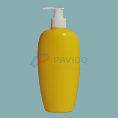 Chai đựng dầu gội sữa tắm đầu bơm 500ml 750ml màu vàng chanh