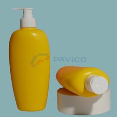 Chai đựng dầu gội sữa tắm đầu bơm 500ml 750ml màu vàng chanh
