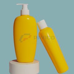 Chai đựng dầu gội sữa tắm đầu bơm 500ml 750ml màu vàng chanh
