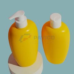 Chai đựng dầu gội sữa tắm đầu bơm 500ml 750ml màu vàng chanh