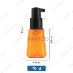 Chai đựng dầu gội sữa tắm serum 70ml màu cam