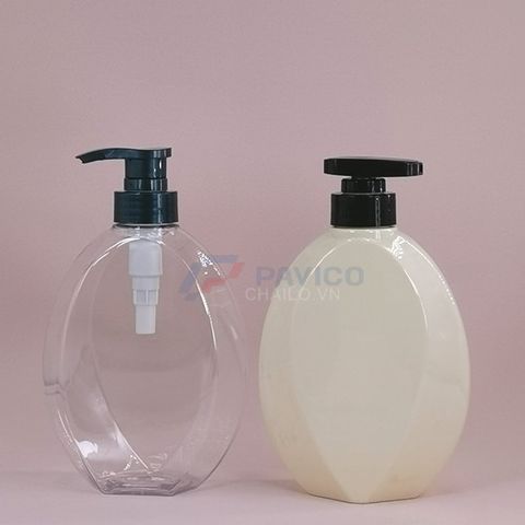 Chai đựng sữa tắm 500ml 300ml nắp đen bơm kem
