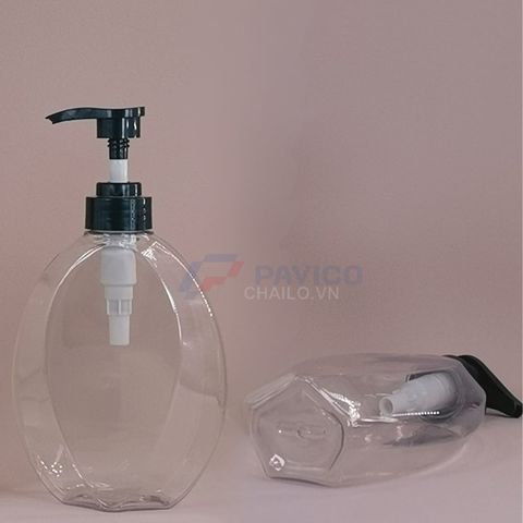 Chai đựng sữa tắm 500ml 300ml nắp đen bơm kem