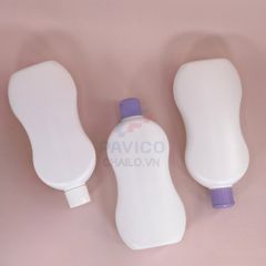 Chai đựng sữa tắm bé dáng cong thân trắng nắp bật tím 250ml 500ml