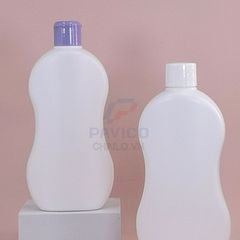Chai đựng sữa tắm bé dáng cong thân trắng nắp bật tím 250ml 500ml