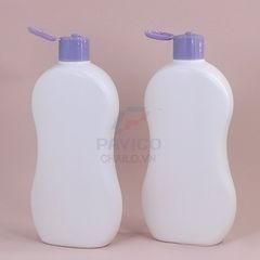 Chai đựng sữa tắm bé dáng cong thân trắng nắp bật tím 250ml 500ml
