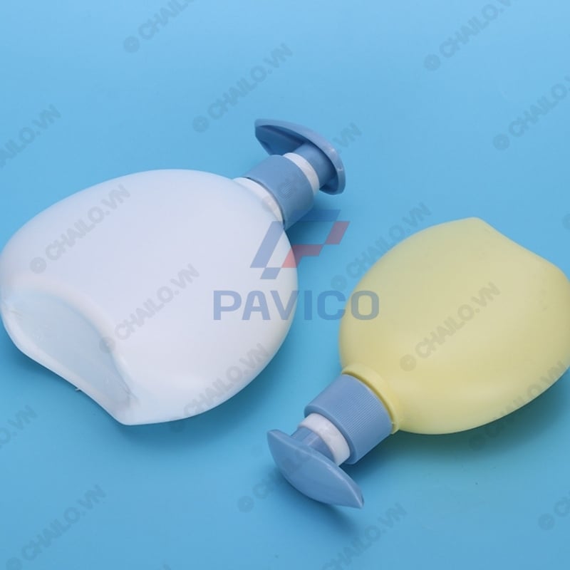 Chai đựng sữa tắm dáng bầu 500ml đầu bơm kem mỏ vịt