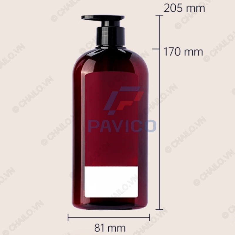 Chai đựng sữa tắm dầu gội 1000ml màu nâu đỏ