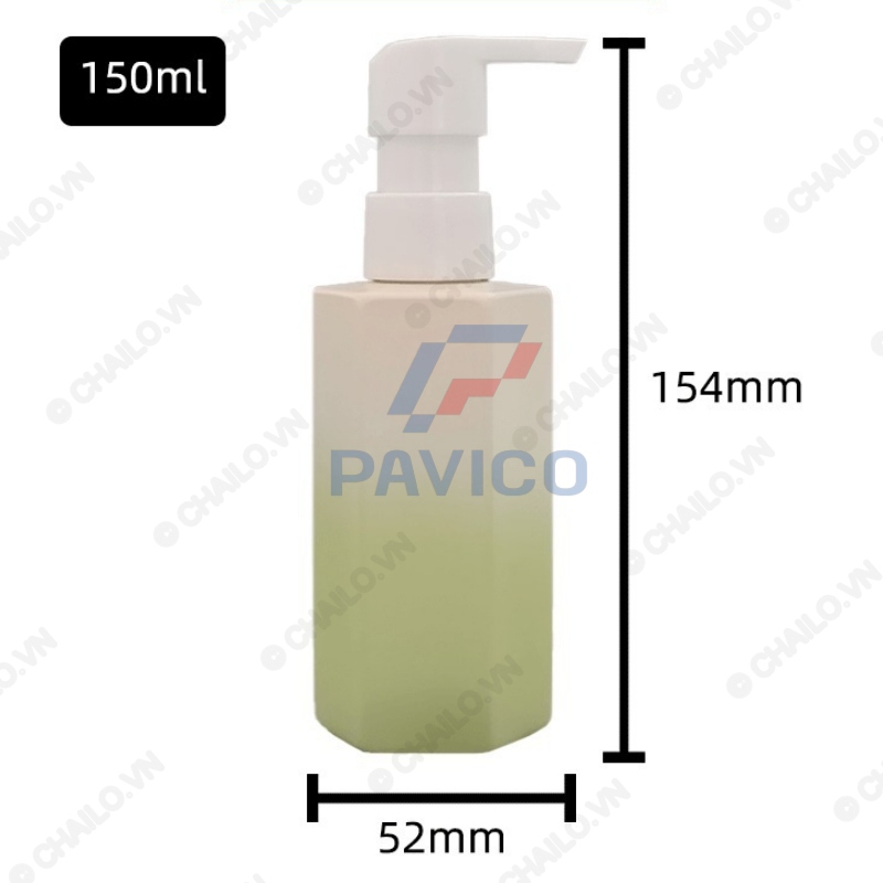 Chai đựng sữa tắm dầu gội mỹ phẩm 150ml gradient green