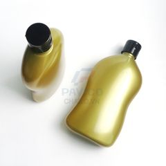 Chai đựng sữa tắm nam dáng dẹt vàng rêu nắp bật đen 250ml 300ml