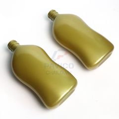 Chai đựng sữa tắm nam dáng dẹt vàng rêu nắp bật đen 250ml 300ml