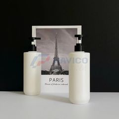 Chai HDPE 500ml vòi nhấn đen đựng dầu gội hoặc sữa tắm