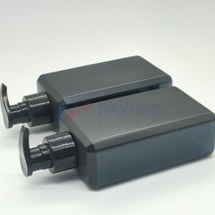 Chai mỹ phẩm HDPE đen vuông 500ml nắp pump đựng dầu gội cao cấp