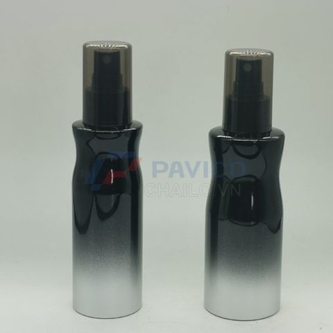 Chai mỹ phẩm PET đen bóng 150ml vòi nhấn công dụng lotion cao cấp