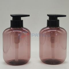 Chai mỹ phẩm PET nâu 400ml nắp nhấn đựng sữa dưỡng thể