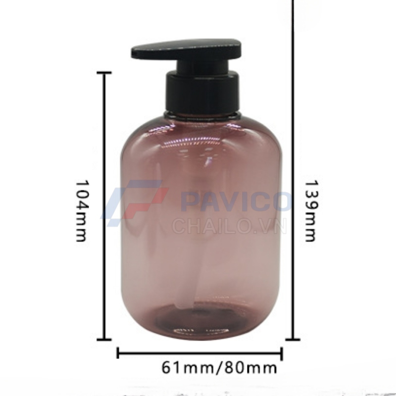 Chai mỹ phẩm PET nâu 400ml nắp nhấn đựng sữa dưỡng thể