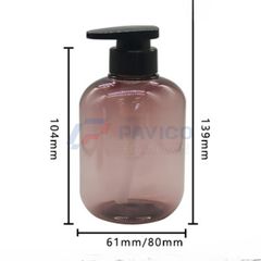Chai mỹ phẩm PET nâu 400ml nắp nhấn đựng sữa dưỡng thể