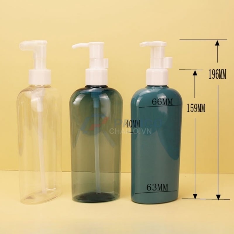 Chai nhấn 250m 300ml 500ml trong xanh nắp nhấn trắng