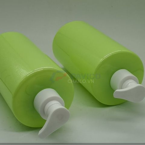 Chai nhựa 500ml xanh lá nắp vòi nhấn đựng dầu gội sữa tắm