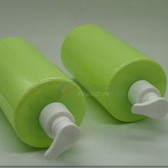 Chai nhựa 500ml xanh lá nắp vòi nhấn đựng dầu gội sữa tắm