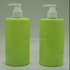 Chai nhựa 500ml xanh lá nắp vòi nhấn đựng dầu gội sữa tắm