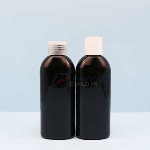 Chai nhựa đen nắp bật 120ml 180ml đựng chiết mỹ phẩm kem dưỡng