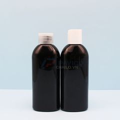Chai nhựa đen nắp bật 120ml 180ml đựng chiết mỹ phẩm kem dưỡng